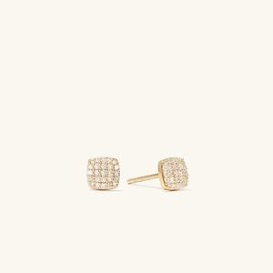 Mejuri Gold Pave Square Studs with Diamond